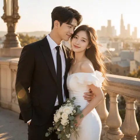 도심 골든아워 발코니